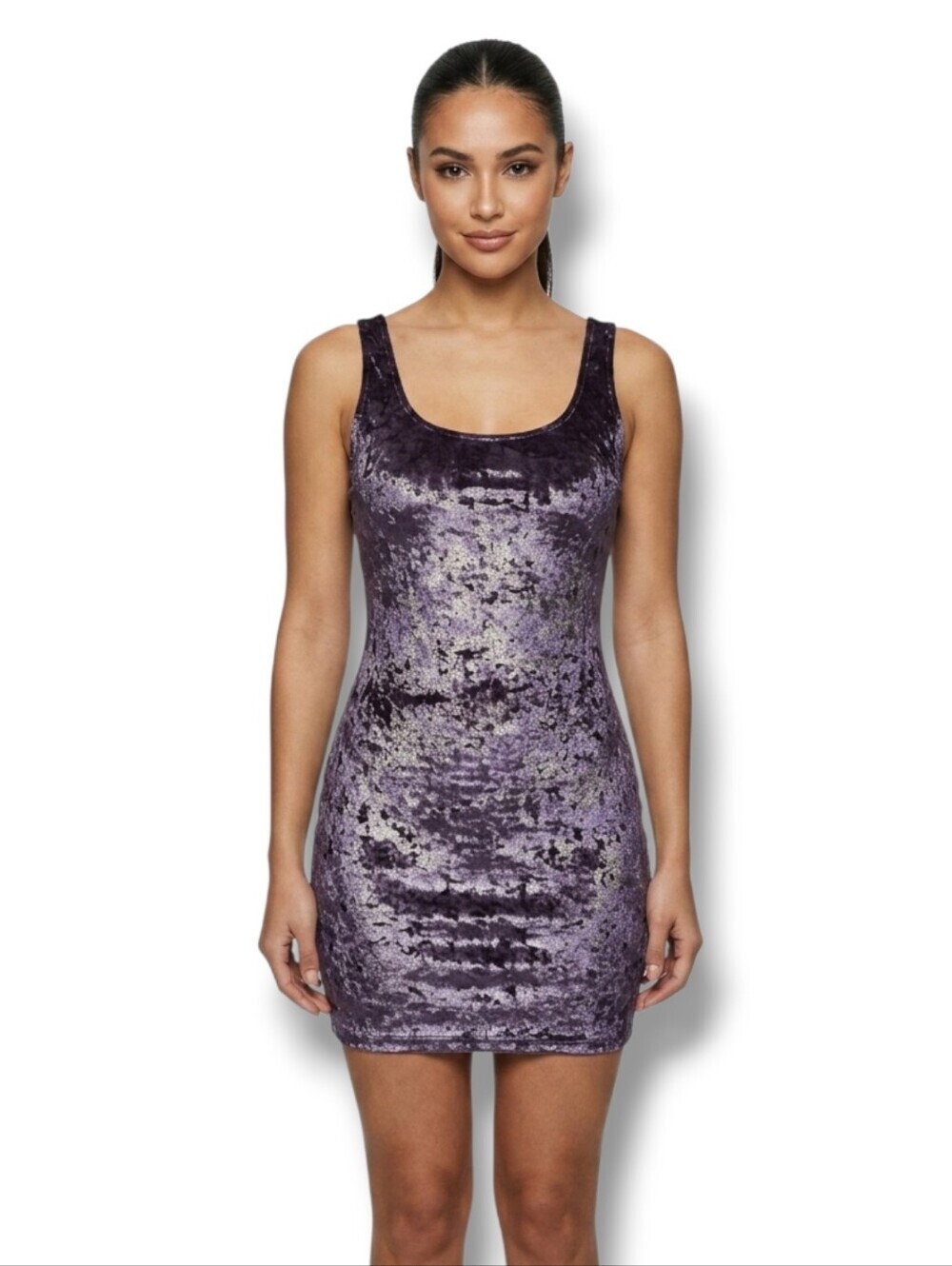 Forever 21 Purple Crushed Velvet Bodycon Mini Dress – Size Small